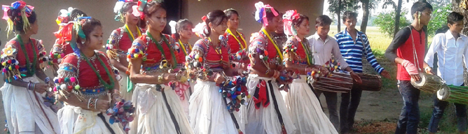 Tharu youth traditional Sakhiya dance